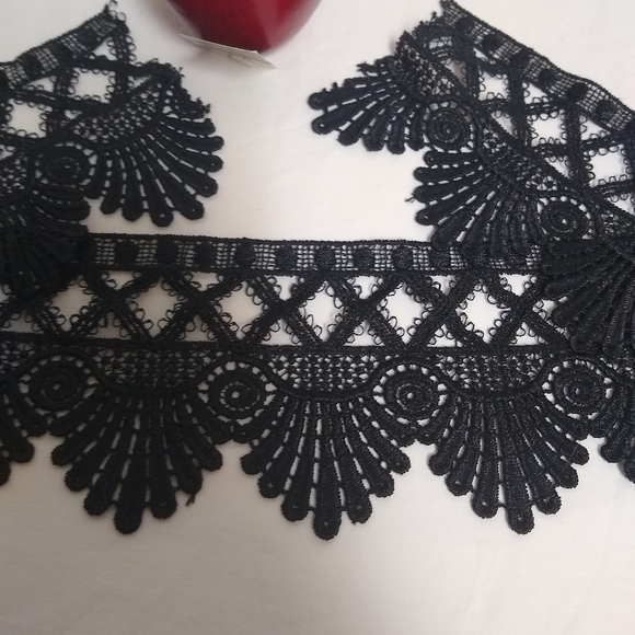 Black Lace and Apple Accent Pieces Decorations Costume Supply Sewing - Picture 4 of 7